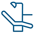 Dental chair icon outline illustration