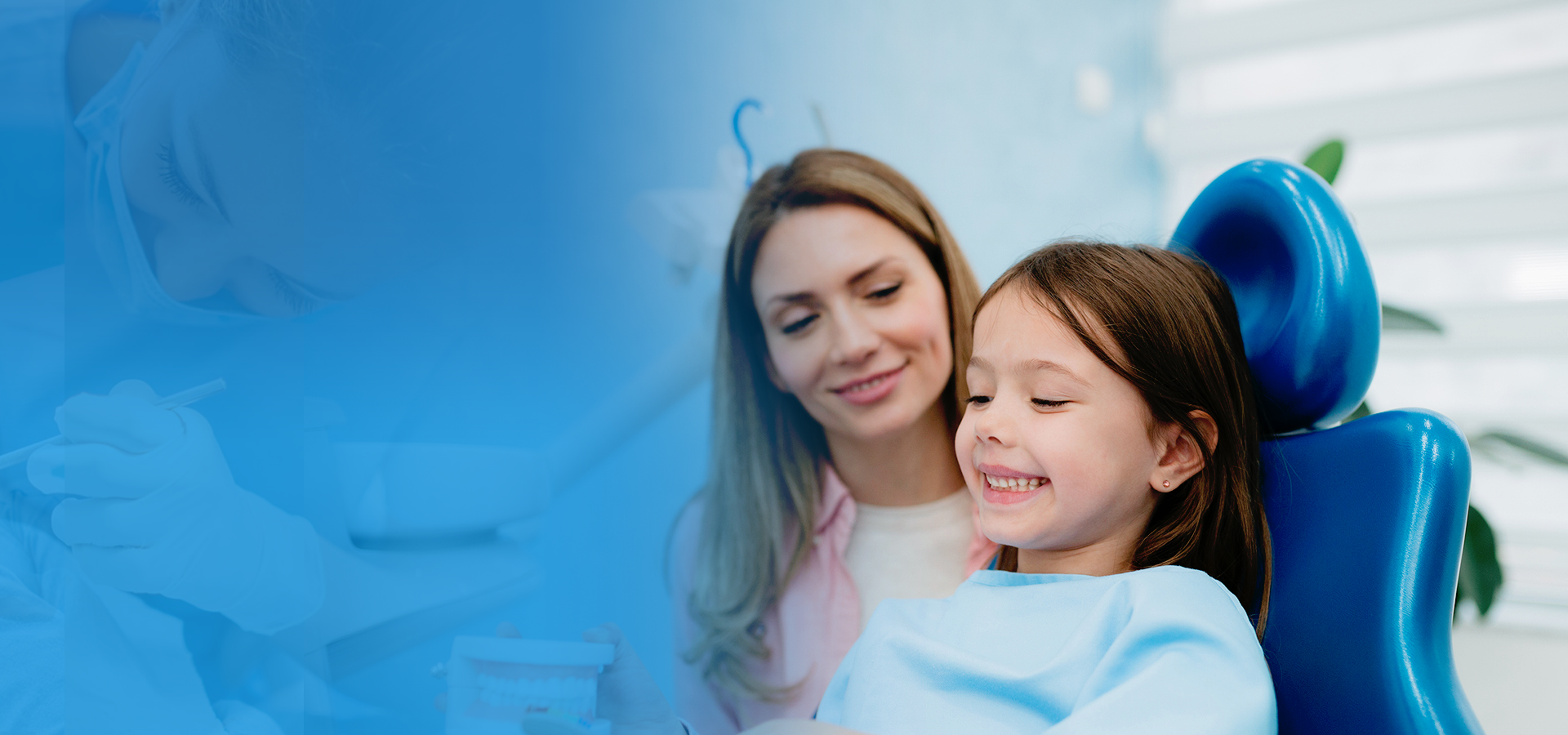 Child smiling in dental chair