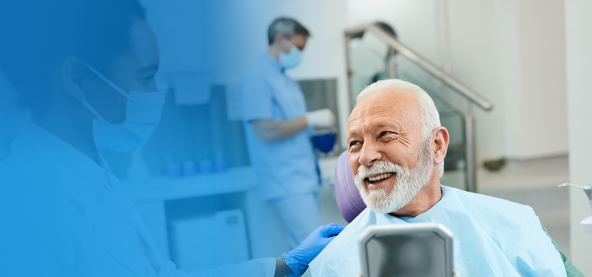 Man smiling at dental appointment
